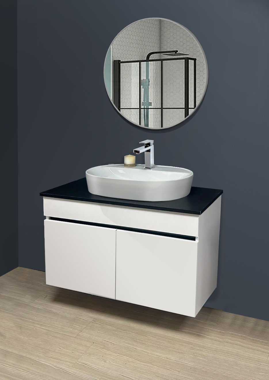 205 AKASYA Beyaz PVC Banyo Dolabı