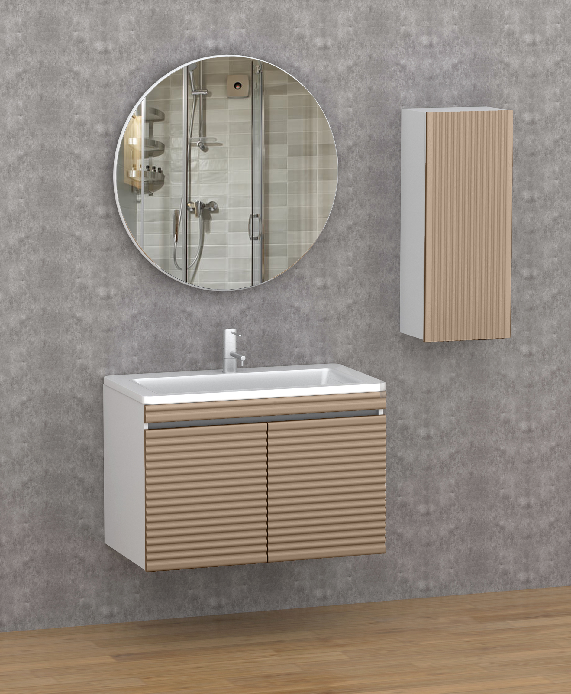 222 SARMAŞIK Cappuccino PVC Banyo Dolabı